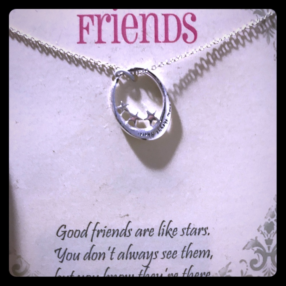 NWT sterling silver stars friendship necklace